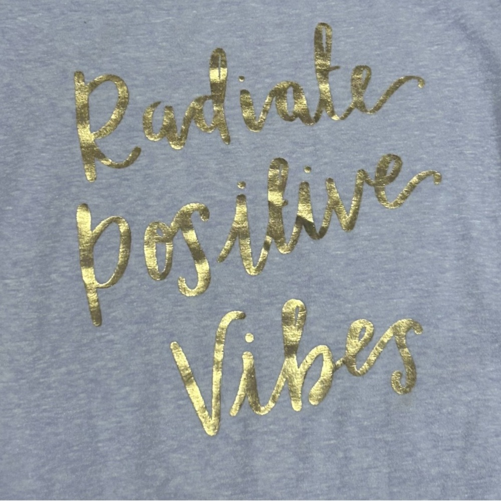 Cat & Jack Girls Blue/Purple Tee with Gold Writing Size Large 10/12 - Picture 3 of 4